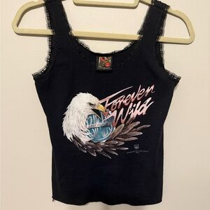 Vintage 3D Emblem Harley Davidson Forever Wild Tank Top